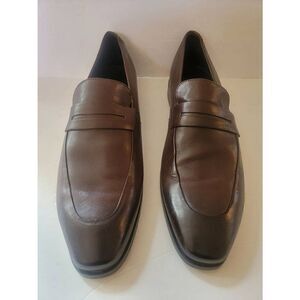 Hugo Boss Men's Brown Leather Slip-on Dress Loafer Shoes Size 8.5